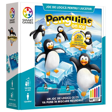 Smart Games - Penguins on Ice, joc de logica cu 100 de provocari, 6+ ani, editie lb. Romana - poza 1