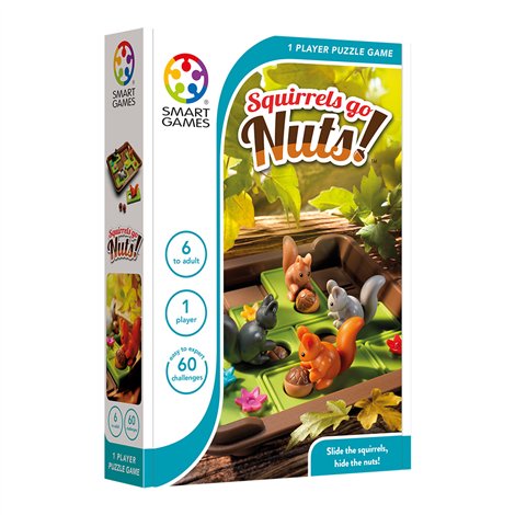 Smart Games - Squirrels Go Nuts!, joc de logica cu 80 de provocari, 6+ ani, editie internationala - poza 1