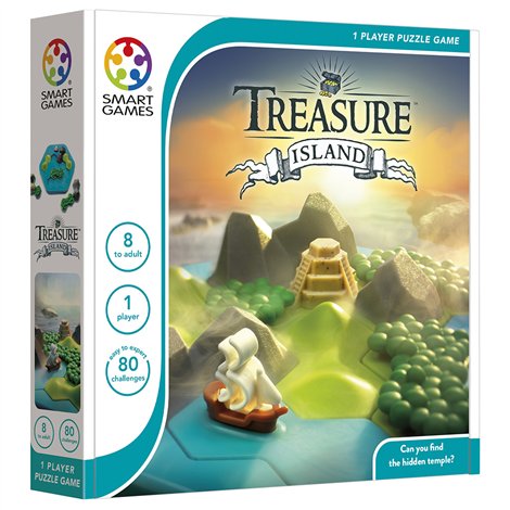 Smart Games - Treasure Island, joc de logica cu 80 de provocari, 8+ ani, editie internationala