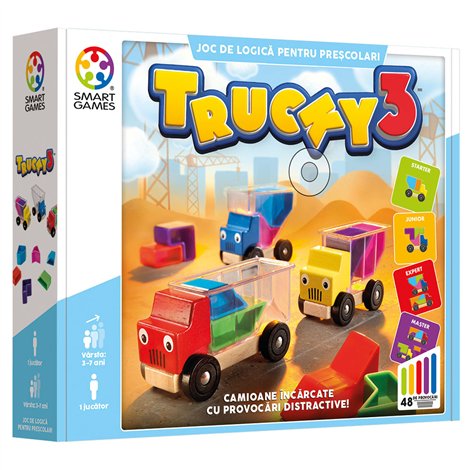Smart Games - Trucky 3, joc de logica cu 48 de provocari, 3+ ani, editie lb. Romana - poza 1