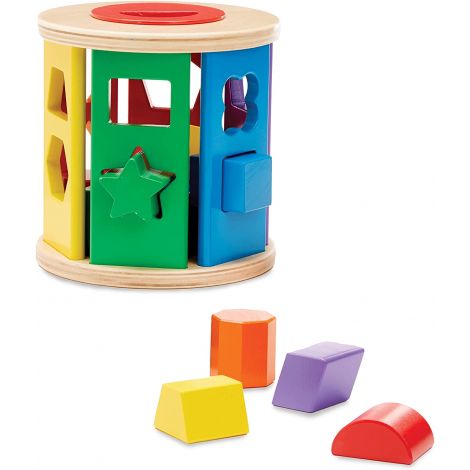 Sortator de forme din lemn potriveste si roteste, pentru copii de 1 an+, Melissa & Doug 9041