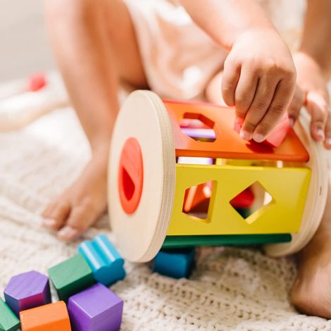 Sortator de forme din lemn potriveste si roteste, pentru copii de 1 an+, Melissa & Doug 9041 - poza 3