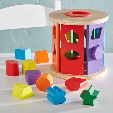 Sortator de forme din lemn potriveste si roteste, pentru copii de 1 an+, Melissa & Doug 9041 - poza 4