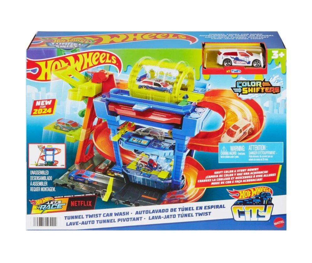 Spalatoria Hot Wheels Color Shifters Tunnel Twist cu 1 masinuta - poza 2