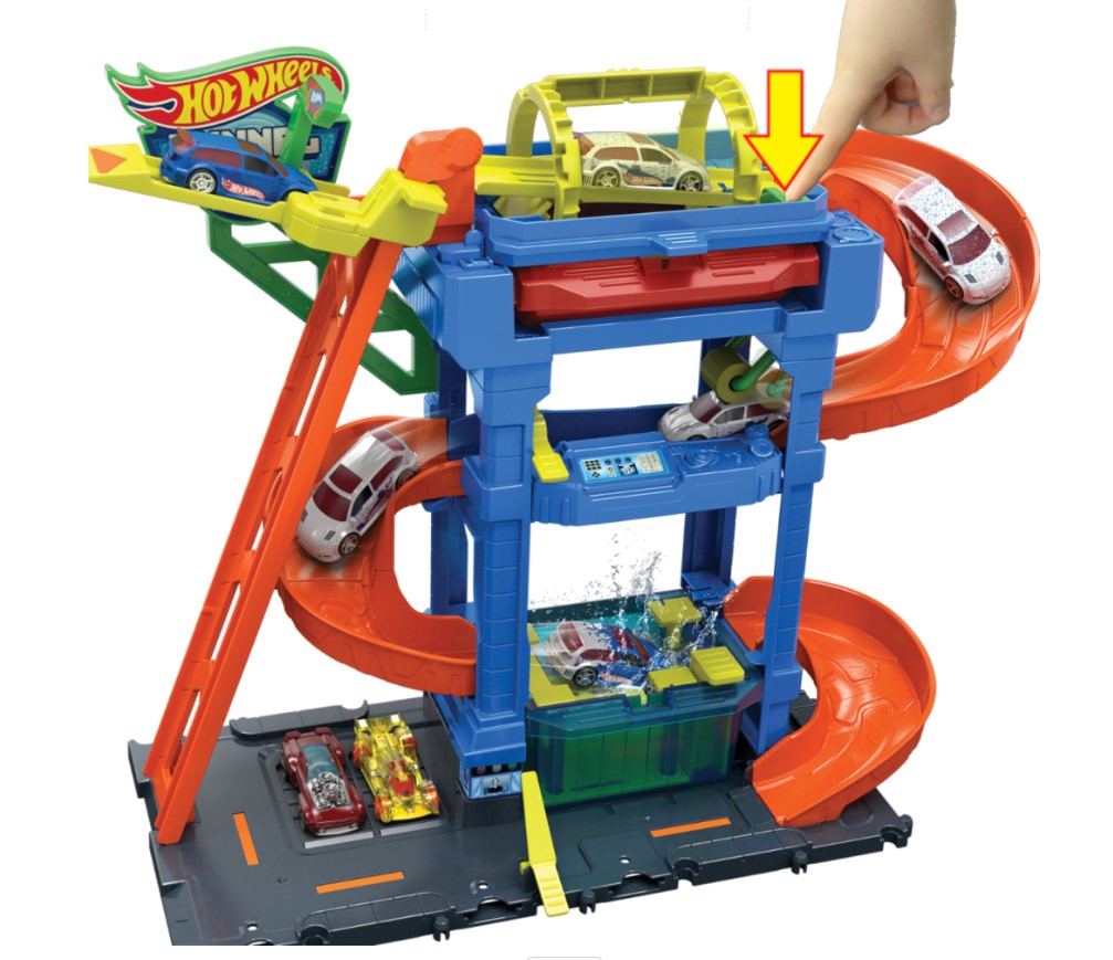 Spalatoria Hot Wheels Color Shifters Tunnel Twist cu 1 masinuta - poza 3