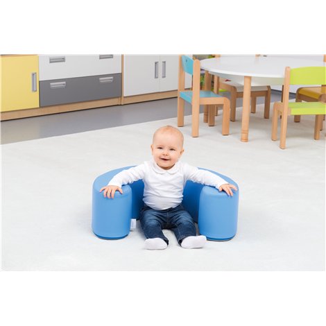 Spatar din spuma Croissant albastru, pentru bebelusi, dim 60x46x20 cm, cresa - poza 2