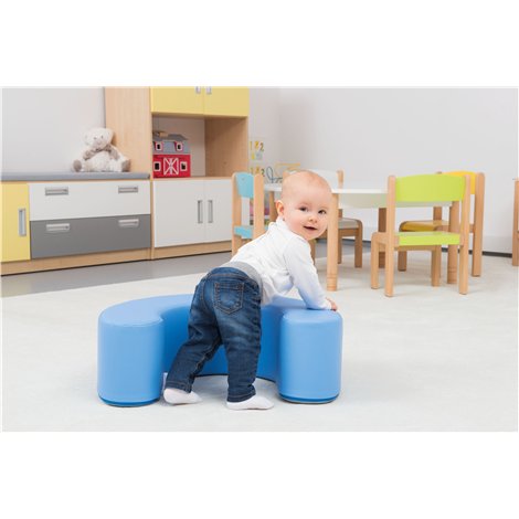 Spatar din spuma Croissant albastru, pentru bebelusi, dim 60x46x20 cm, cresa - poza 3