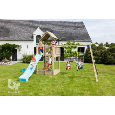 Spatiu De Joaca Blue Rabbit Pagoda cu tobogan si Swing Modul - poza 2