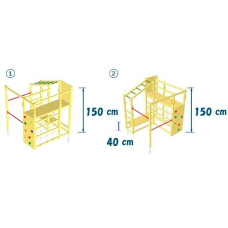 Spatiu de joaca din lemn Crossfit - BlueRabbit - poza 2