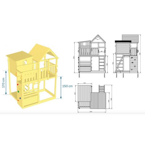 Spatiu De Joaca din lemn Palazzo cu modul Swing Blue Rabbit 2.0 - poza 2