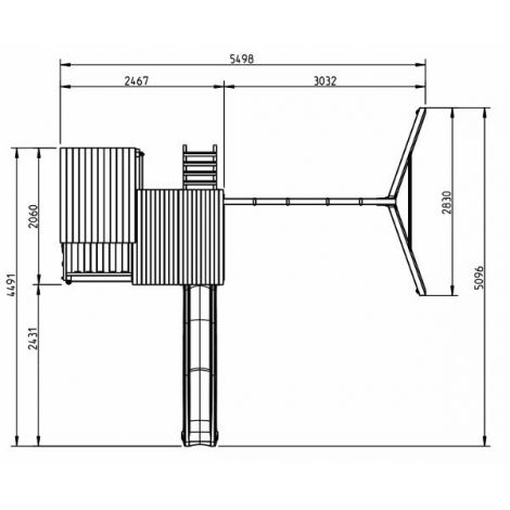 Spatiu De Joaca din lemn Palazzo cu modul Swing Blue Rabbit 2.0 - poza 3