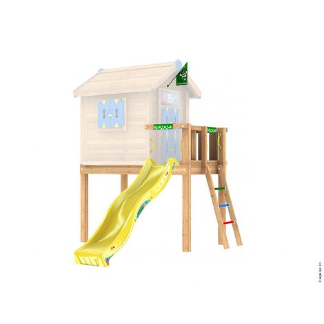 Spatiu de joaca Playhouse platform L tobogan 2,4 - JungleGym - poza 1