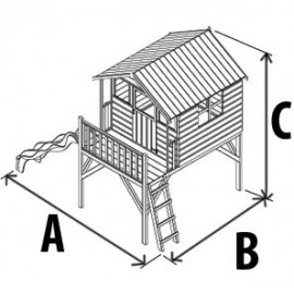 Spatiu de joaca Playhouse platform L tobogan 2,4 - JungleGym - poza 4
