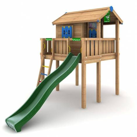 Spatiu de joaca Playhouse si platform XL cu tobogan 3 m JungleGym - poza 1