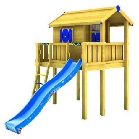 Spatiu de joaca Playhouse si platform XL cu tobogan 3 m JungleGym - poza 4