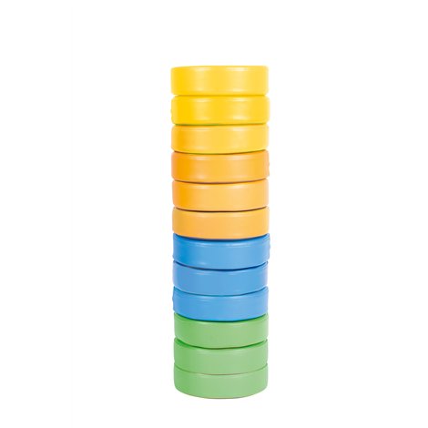 Stand mobil cu 12 pufuri rotunde din spuma, 105 x 40 x 47 cmm, cresa si gradinita - poza 2