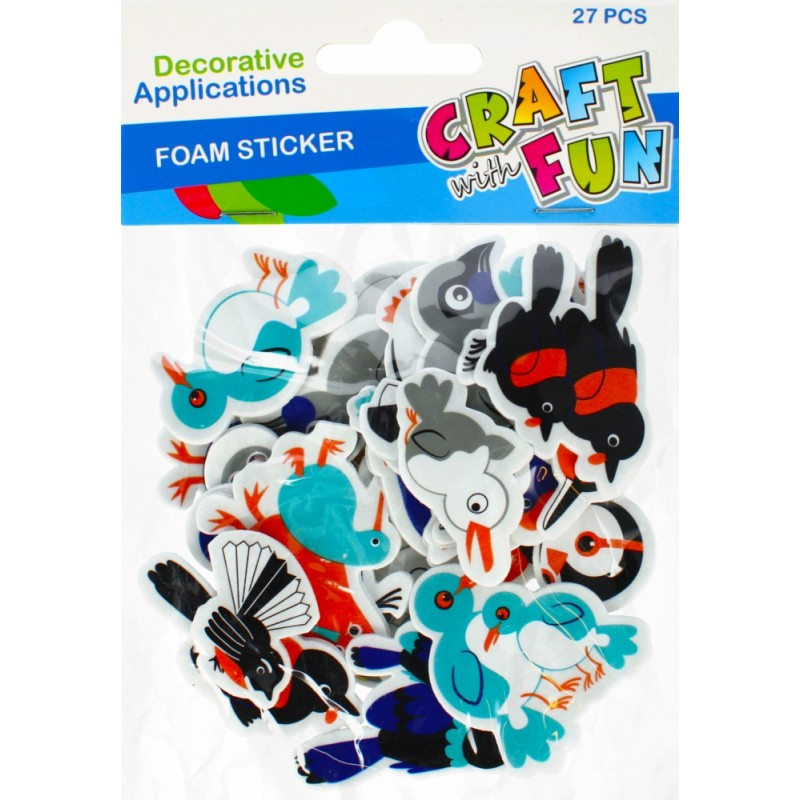Stickere autoadezive pasari hartie gumata,27 bucati set