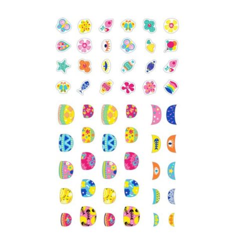 Stickere pentru unghii cu sclipici - Flori - poza 2