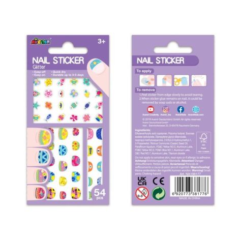 Stickere pentru unghii cu sclipici - Flori - poza 4