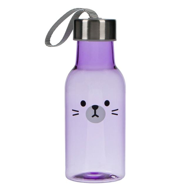 Sticla pentru bauturi,plastic,mov,ursulet,350 ml