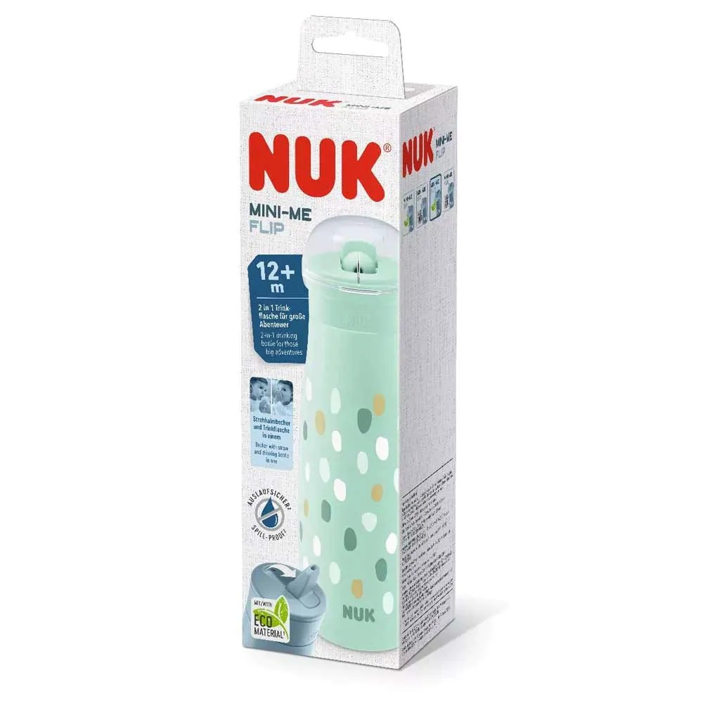 Sticla sport 2 in 1 Nuk Mini Me Flip 450 ml 12 luni + Verde - poza 3