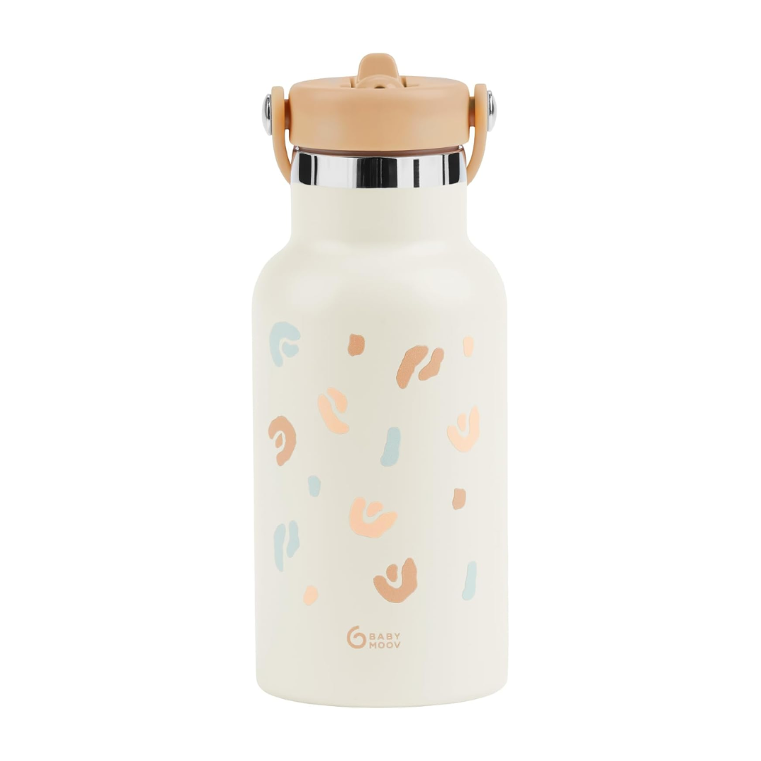 Sticla termoizolanta Babymoov din inox Little Explorer Animal Print Ivory