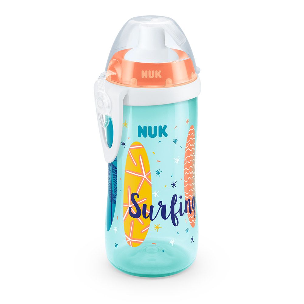 Sticluta cu pai din silicon Nuk Flexy Cup Beach Time 300 ml 18 luni + - poza 2
