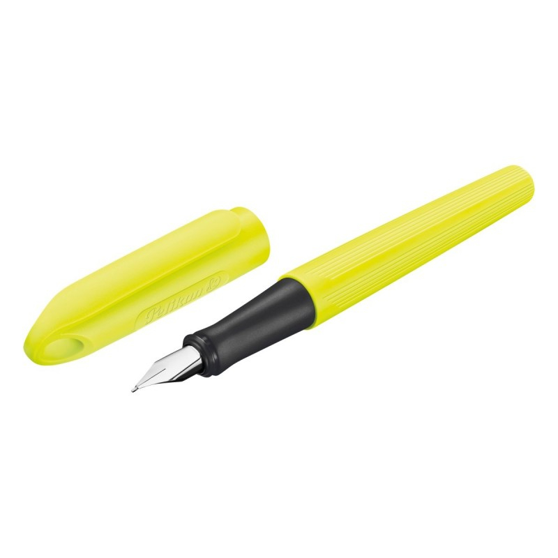 Stilou Pelikan Happy Pen pentru dreptaci si stangaci, varf M + 6 rezerve cerneala, corp plastic