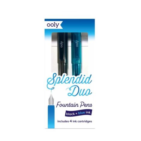 Stilouri Splendid Duo - set de 2 stilouri cu 4 rezerve de cerneala albastra si neagra - poza 1