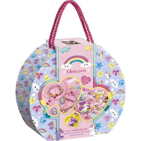 Studio creativ 2 in 1 cu unicorni, pictura cu diamante si bratari - poza 1