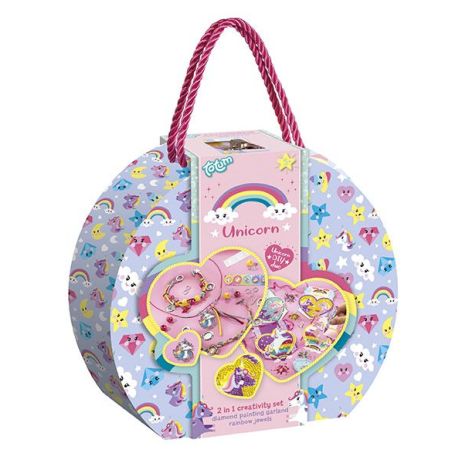 Studio creativ 2 in 1 cu unicorni, pictura cu diamante si bratari - poza 2