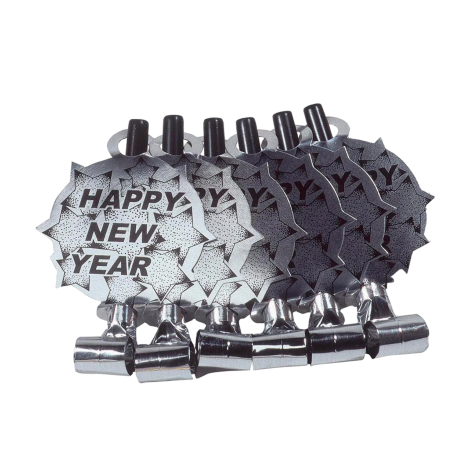 Suflatoare Happy New Year argintie