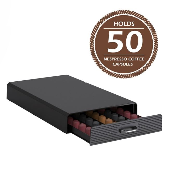 Suport 50 capsule cafea Nespresso,Negru,Plastic,40x24x6 cm