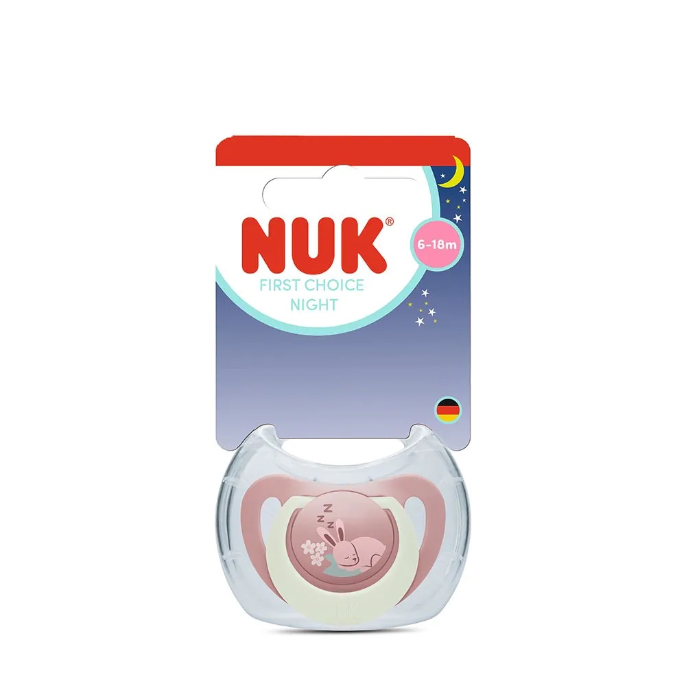 Suzeta NUK First Choice Night Silicon Cutie Depozitare Iepure 6-18 luni - poza 2
