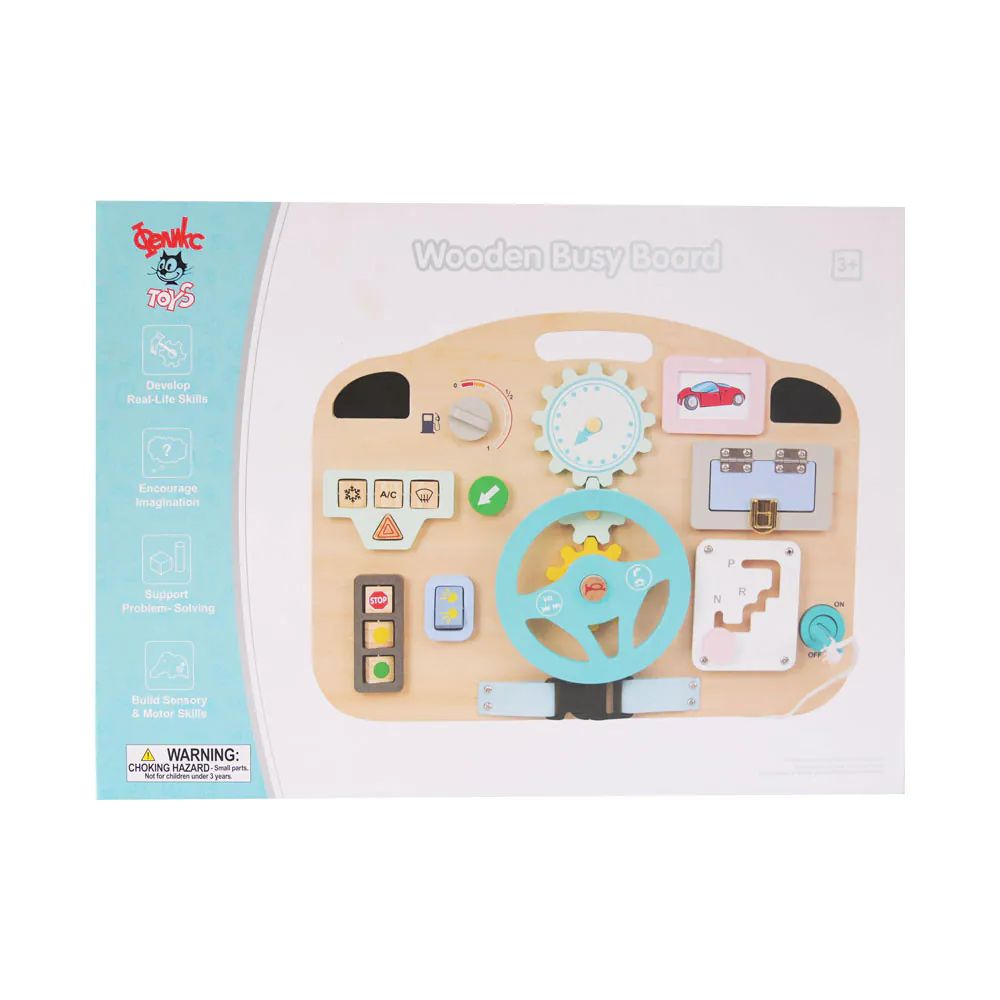 Tabla de activitati din lemn Montessori Busy Board Car - poza 2