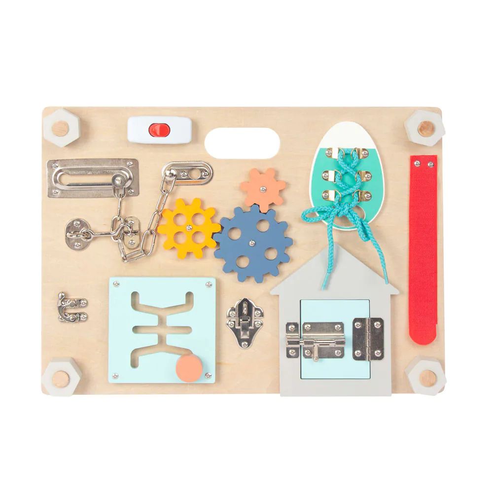 Tabla de activitati din lemn Montessori Busy Board Felyx Toys - poza 2