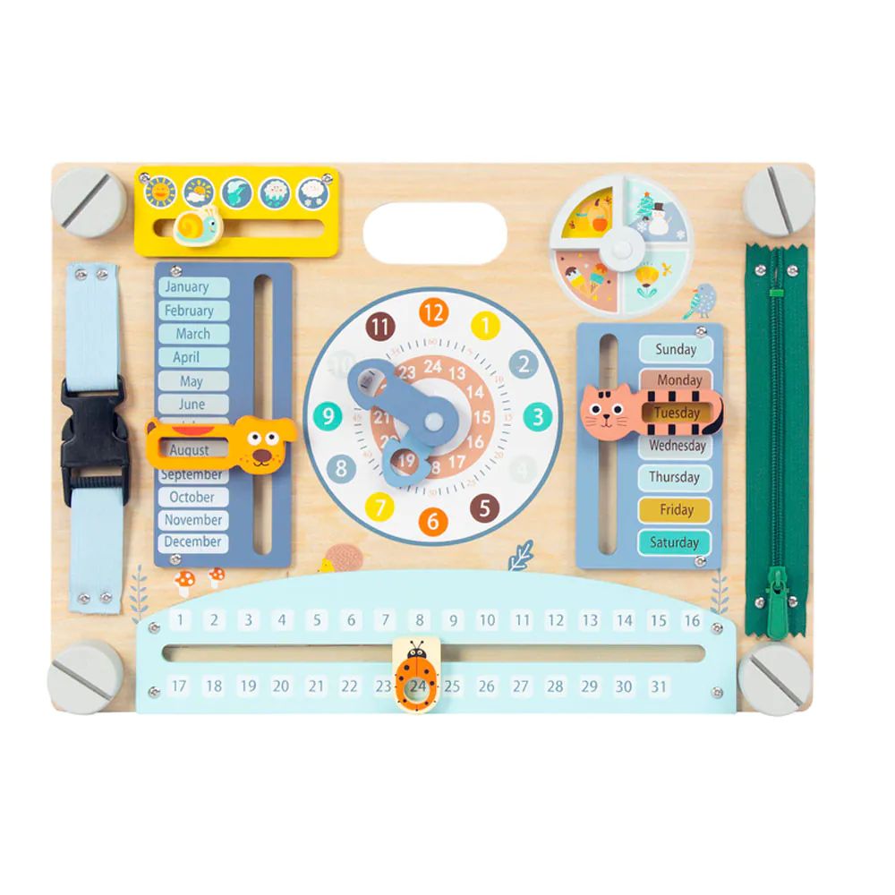 Tabla de activitati din lemn Montessori Busy Board Felyx Toys - poza 3