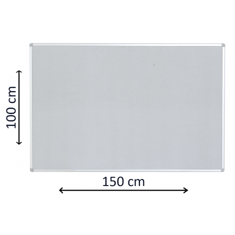 Tabla de pluta 100x150 cm, gri cu rama din aluminiu, avizier scoala, gradinita, birou - poza 2