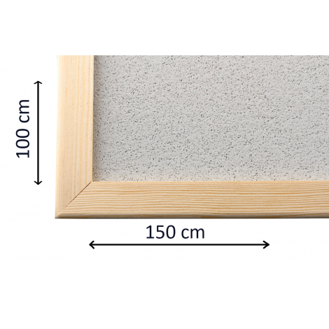 Tabla de pluta 100x150 cm, gri cu rama din lemn, avizier scoala, gradinita, birou - poza 3