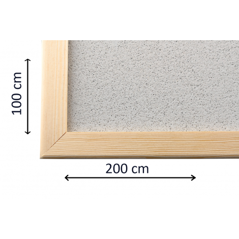 Tabla de pluta 100x200 cm, gri cu rama din lemn, avizier scoala, gradinita, birou - poza 3