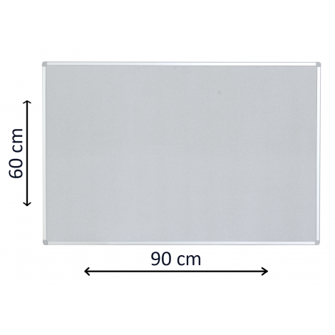 Tabla de pluta 60x90 cm, gri cu rama din aluminiu, avizier scoala, gradinita, birou - poza 2