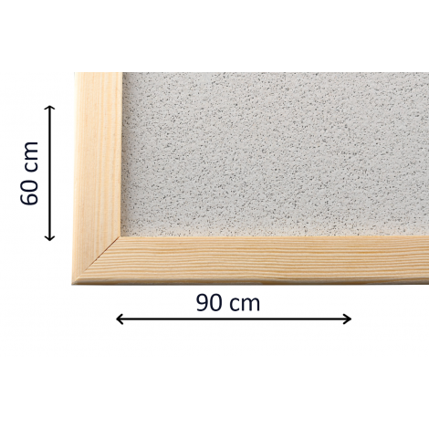 Tabla de pluta 60x90 cm, gri cu rama din lemn, avizier scoala, gradinita, birou - poza 3