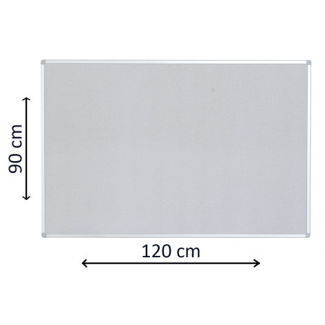 Tabla de pluta 90x120 cm, gri cu rama din aluminiu, avizier scoala, gradinita, birou - poza 2