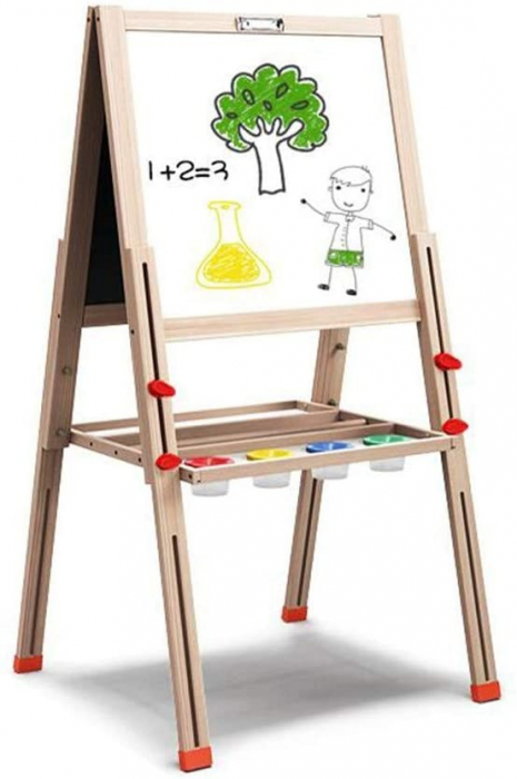 Tabla Jumbo cu Doua Fete, tip sevalet, inaltime reglabila, 148 cm, din lemn