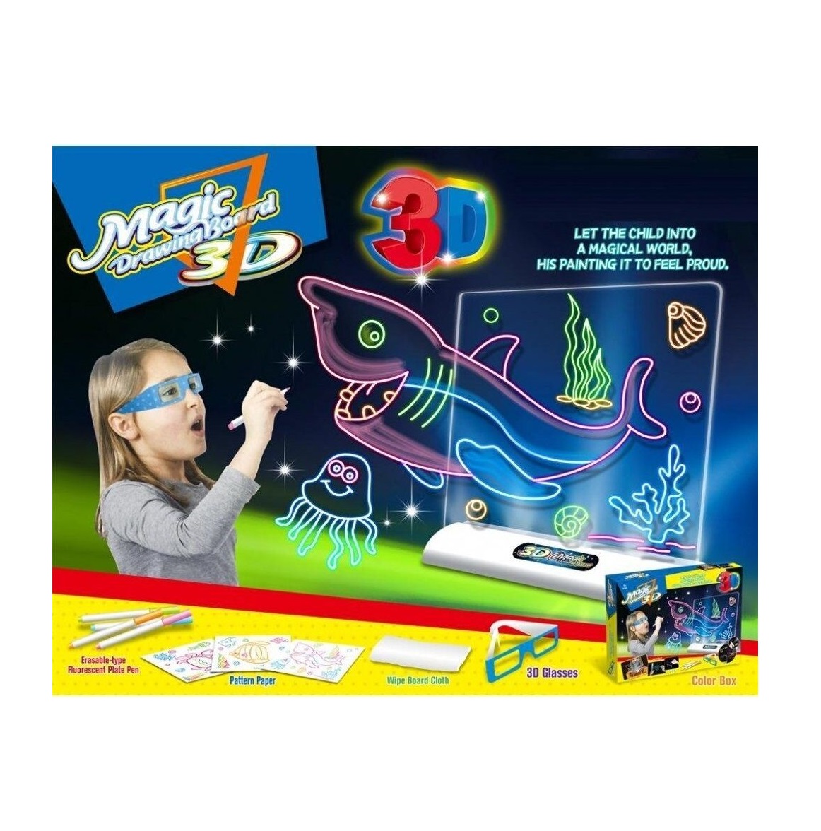 Tabla magica de desen Magic Board cu efect 3D Ocean - poza 1