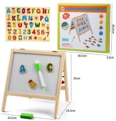 Tablă magnetică cu litere, cifre și numărătoare 24×25 cm – educativă și interactiva - Default Title