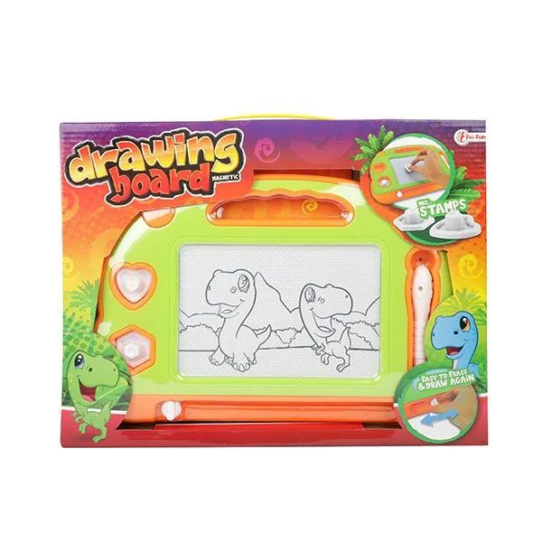 Tabla magnetica TToys Dinozaur cu 2 stampile