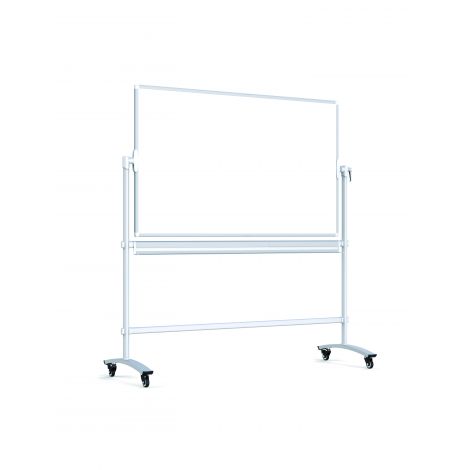 Tabla scolara mobila cu 2 fete, alb-verde, magnetica, pentru markere si creta, 120 x 90 cm - poza 1