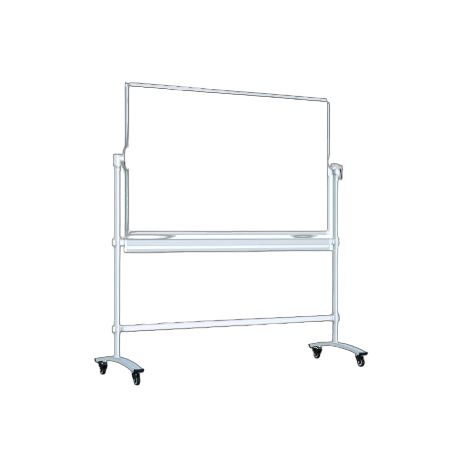 Tabla scolara mobila cu 2 fete, alb-verde, magnetica, pentru markere si creta, 180 x 100 cm - poza 1