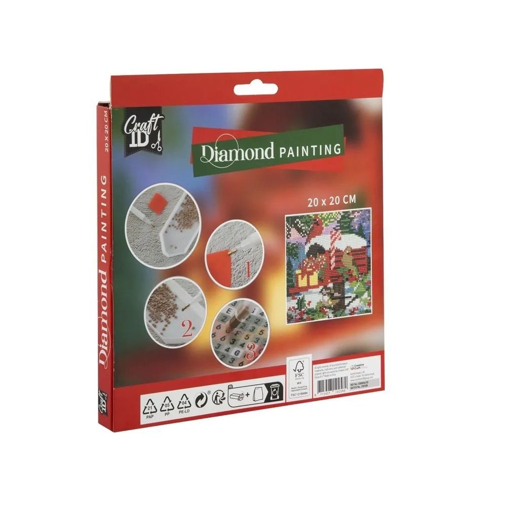 Tablou cu pietricele decorative cu imagine de Craciun 20x20 cm - poza 4